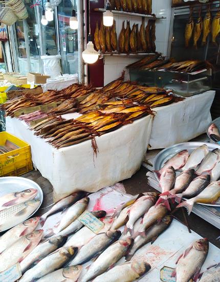 fereydunkenar local fish market